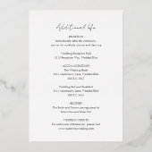 Eenvoudig elegant klassiek in één weddenschap folie uitnodiging (Achterkant)