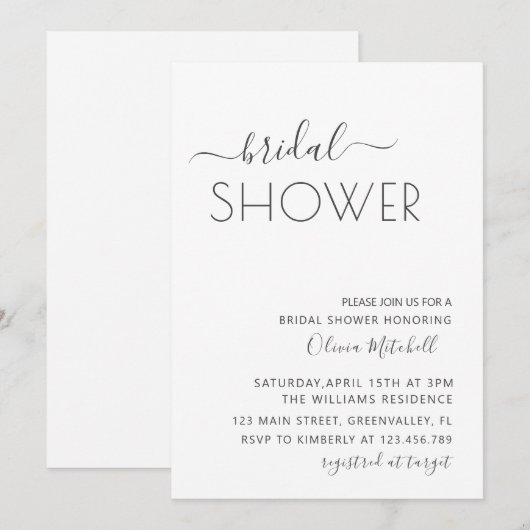 Eenvoudig elegant klassiek & minimaal Vrijgezellen Kaart (Voorkant / Achterkant)