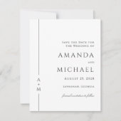 Eenvoudig Elegant Klassiek Monogram Save the Date (Voorkant)