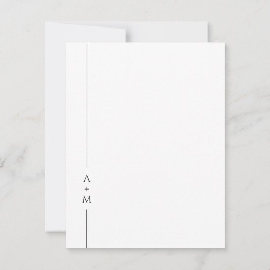 Eenvoudig Elegant Klassiek Monogram Save the Date (Achterkant)