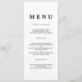 Eenvoudig elegant | Klassieke bruiloft-menu Menu (Voorkant)