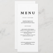 Eenvoudig elegant | Klassieke bruiloft-menu Menu (Voorkant / Achterkant)