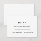 Eenvoudig elegant | Klassieke bruiloft RSVP-kaart RSVP Kaartje (Voorkant / Achterkant)