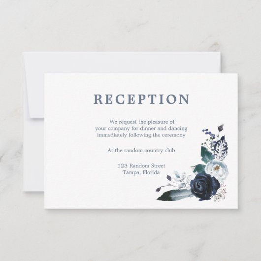 Eenvoudig Elegant | Klassieke Trouwontvangstkaart Kaart (Voorkant)