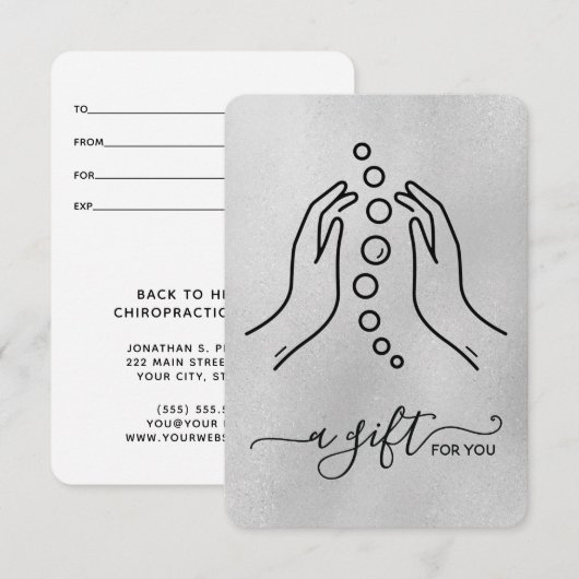 Eenvoudig elegant klein chiropractisch cadeau-cert (Voorkant / Achterkant)