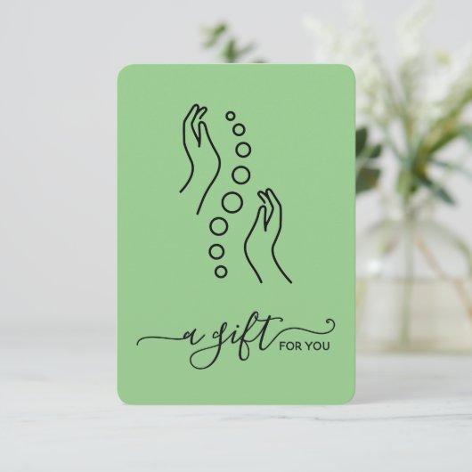Eenvoudig elegant klein chiropractisch cadeau-cert (Staand voorkant)