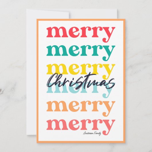 Eenvoudig Elegant Kleurrijk Sinaasappel Vrolijk Ke Feestdagenkaart (Voorkant)