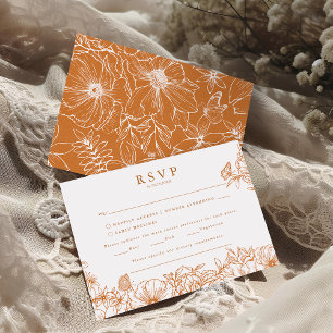 Eenvoudig Elegant Koperen Tuin Bruiloft RSVP Informatiekaartje