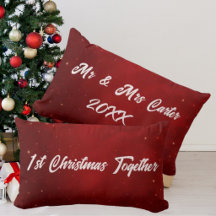 Eenvoudig Elegant Koppel 1e Kerstmis Karmozijn