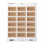 Eenvoudig Elegant Kraft-Document Bedrijfs Monogram Etiket (Full Sheet)