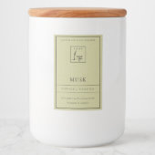 EENVOUDIG ELEGANT KRAFT MODERN LOGO RAND KAARS VOEDSELCONTAINER ETIKET (Voorkant)