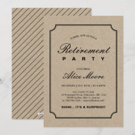 Eenvoudig Elegant Kraft | Verrassingsfeest bij Pen Kaart