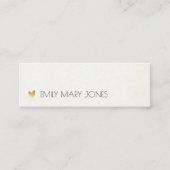 EENVOUDIG ELEGANT KRAFT WHITE TYPOGRAPHY ADRES MINI VISITEKAARTJE (Voorkant)