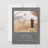 Eenvoudig Elegant Krijtbord Save the Date Foto Magnetische Uitnodiging (Voorkant)