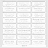 Eenvoudig elegant label voor gastenadres voor brui (Vel)