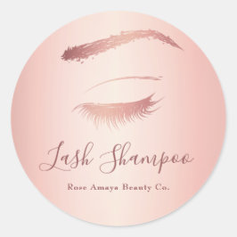 Eenvoudig Elegant Lash Shampoo Roos Gold Ronde Sticker