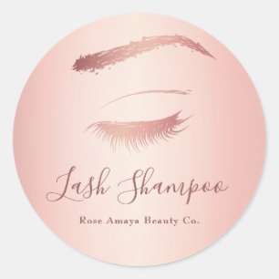 Eenvoudig Elegant Lash Shampoo Roos Gold Ronde Sticker