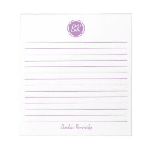 Eenvoudig Elegant Lavender Lined Monogram Name