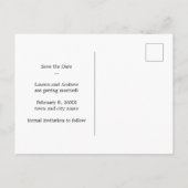 Eenvoudig elegant Leaf Motif Monogram Opslaan Datu Briefkaart (Achterkant)