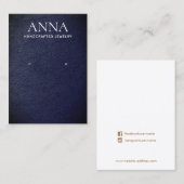 Eenvoudig elegant leder-draagbeeldscherm voor zeem visitekaartje (Voorkant / Achterkant)