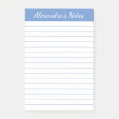 Eenvoudig elegant licht blauw, geïndividualiseerd post-it® notes (Voorkant)