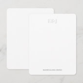 Eenvoudig elegant licht grijs paar monogram vertic notitiekaartje (Voorkant / Achterkant)