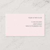 Eenvoudig elegant licht Roos Beauty Salon Afsprakenkaartje (Achterkant)
