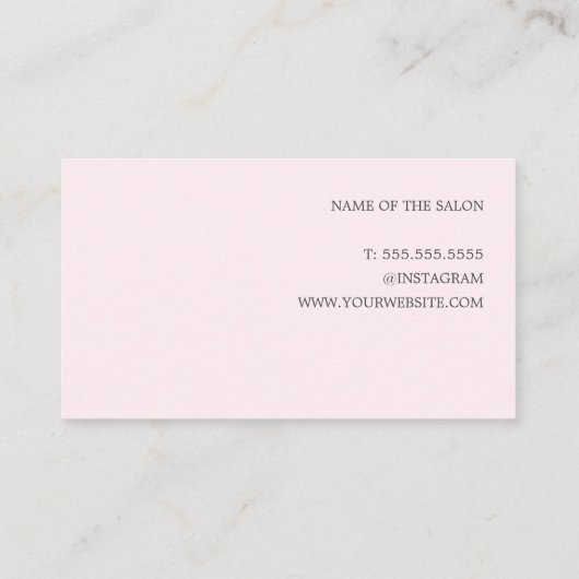 Eenvoudig elegant licht Roos Beauty Salon Afsprakenkaartje (Achterkant)