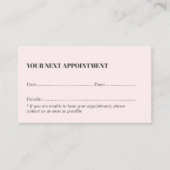 Eenvoudig elegant licht Roos Beauty Salon Afsprakenkaartje (Voorkant)