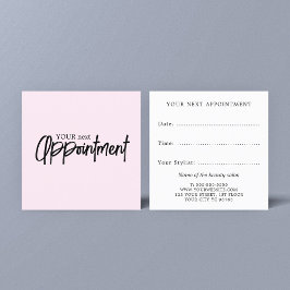 Eenvoudig elegant licht roos Beauty Salon Afsprakenkaartje