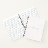 Eenvoudig Elegant Licht Roze Aangepaste Naam Wit Notitieboek (Binnen)