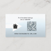 Eenvoudig Elegant Lichtblauw Foto Onroerend Goed Visitekaartje (Achterkant)