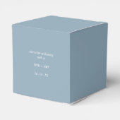 Eenvoudig Elegant Lichtblauw Monogram Bedankdoosjes (Achterkant)