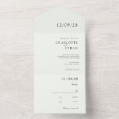 Eenvoudig, elegant lichtgroen all in one uitnodiging (Binnen)