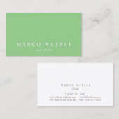 Eenvoudig elegant lichtgroen visitekaartje (Voorkant / Achterkant)