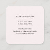 Eenvoudig elegant lichtroze schoonheidssalon afsprakenkaartje (Achterkant)