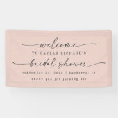 Eenvoudig elegant lichtroze Vrijgezellenfeest Welk Spandoek (Horizontaal)