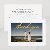 Eenvoudig Elegant Lijst Gold Photo Bedankkaart (Voorkant / Achterkant)