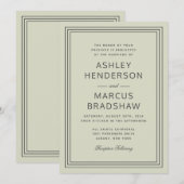 Eenvoudig Elegant Lijst Modern Sage Bruiloft Kaart (Voorkant / Achterkant)