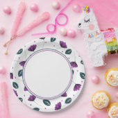 Eenvoudig Elegant Lila Bloemen Papier Bord (Feest)