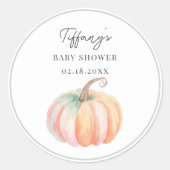 Eenvoudig Elegant Little Pumpkin Herfst Baby showe Ronde Sticker (Voorkant)