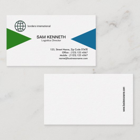 Eenvoudig elegant Logistic Visitekaartje van Drieh (Voorkant / Achterkant)
