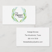 Eenvoudig Elegant Logo Laurel Branches voor Bakker Visitekaartje (Voorkant / Achterkant)