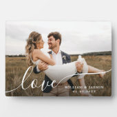 Eenvoudig Elegant Love Script Wedding Aanpassen Fo Fotoplaat (voorkant)
