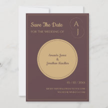 Eenvoudig Elegant Luxe Purple Gold Save The Date