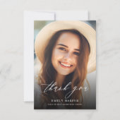 Eenvoudig Elegant Manuscript bekleding Twee Afstud Bedankkaart (Voorkant)