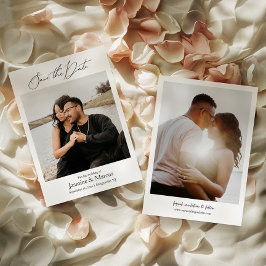 Eenvoudig Elegant Manuscript de Foto Weduwen spare Kaart