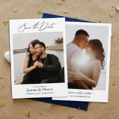 Eenvoudig Elegant Manuscript de Foto Weduwen spare Kaart