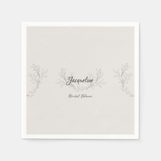 Eenvoudig Elegant Manuscript Neutraal Vrijgezellen Servet (Voorkant)