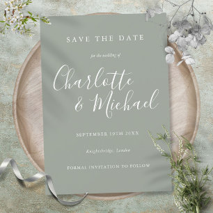 Eenvoudig Elegant Manuscript sparen de Datum Kaart